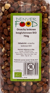 Glutenfreie Haselnüsse BIO 750g DENVER FOOD